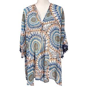 Umgee Cardigan Topper Lightweight Small/Medium Southwestern Boho Ruana Kimono